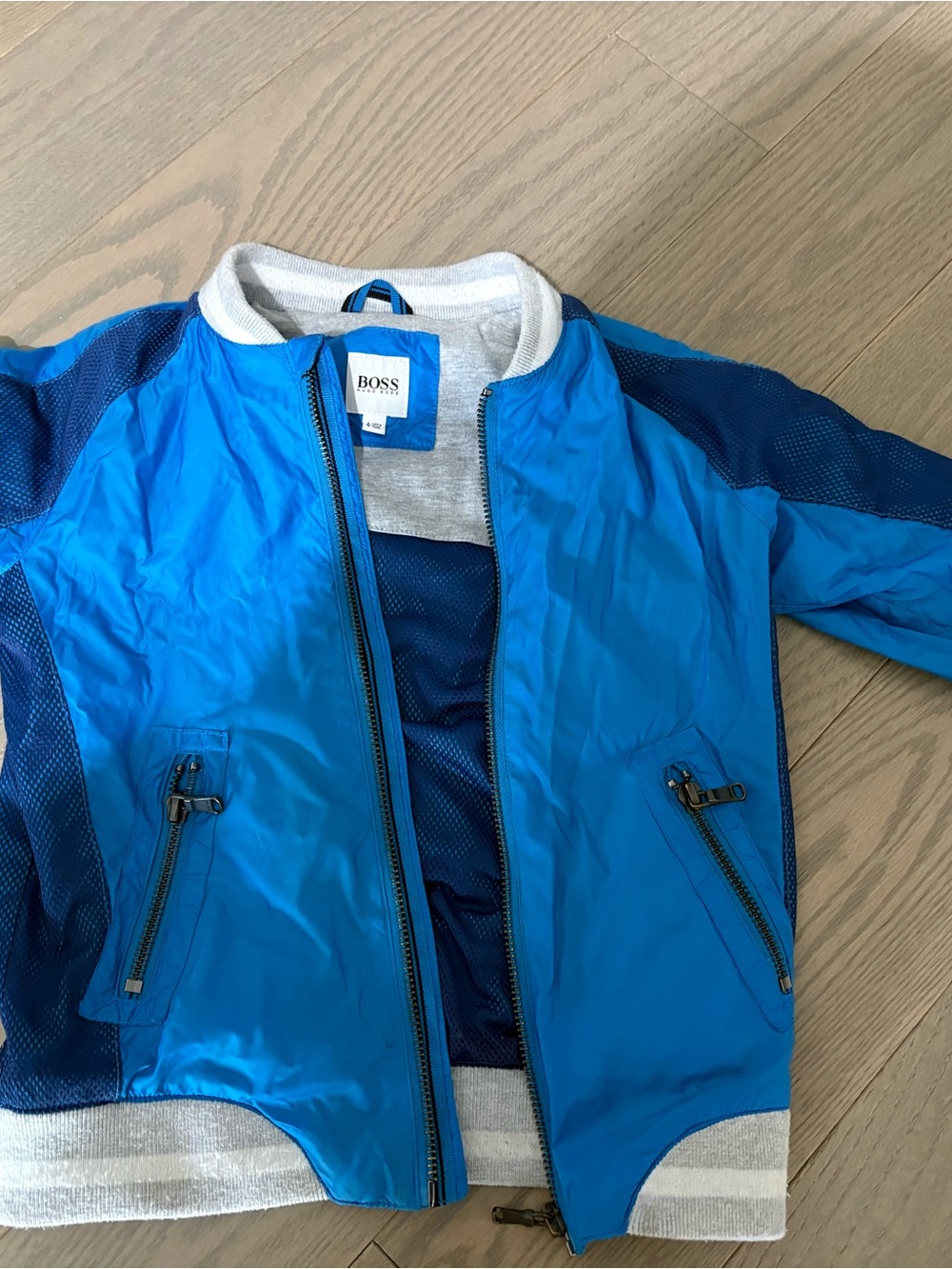 BOSS Boys Bright Blue & Navy Bomber Jacket
